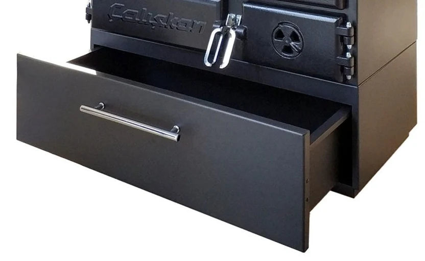 Fogão a lenha panorâmico Caliskan 214-3D BOX esquerdo, 6,04 kW, classe A
