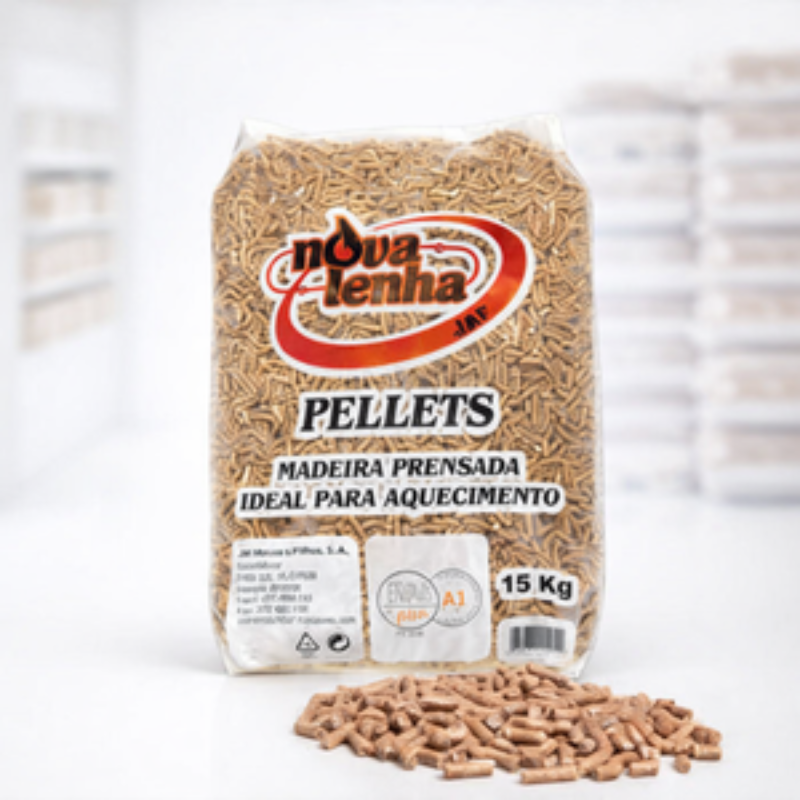 Pellets NovaLenha de Pinho 15 kg – Palete com 77 Sacos
